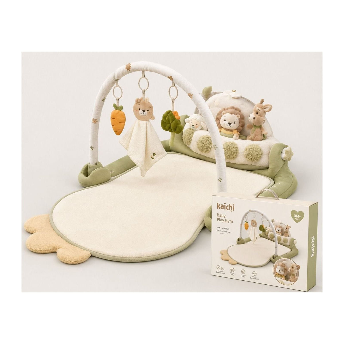 Kaichi Baby Play Gym – Activity Mat &amp; Sensory Play Set për Bebë 0M+
