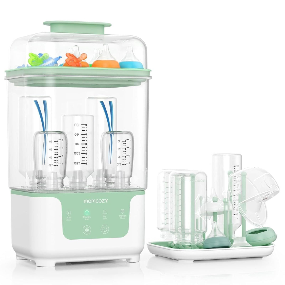 Sterilizues &amp; Tharës për Biberona Momcozy – 4 në 1 (Sterilizim, Tharje, Ruajtje)