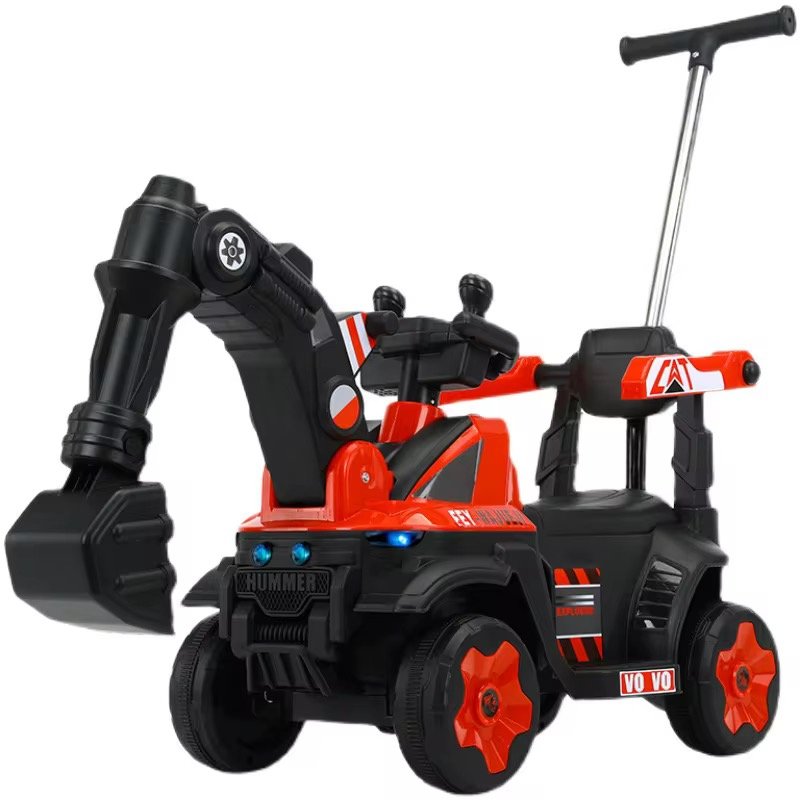 Makina lodër për fëmijë me ekskavator – Ride-on + shtyrje