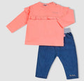 Set rrobash për bebe vajza – Bluzë + pantallona xhins pierre cardin